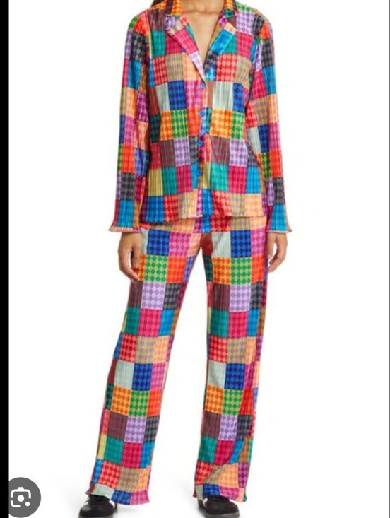 Dressed in LALA Other - Dress In Lala  Fun House  Plisse  Multicolor Patchwork Women's  Set Size 2X.